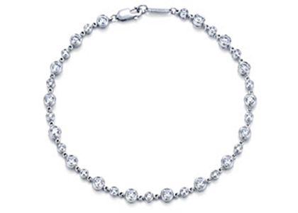 Silver Plated CZ Studded Tennis Bracelet